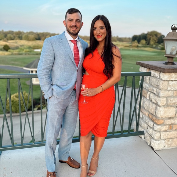 Rare London Ruched Red Dress - Picture 3 of 5